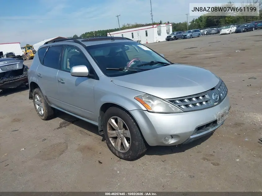 NISSAN MURANO 2007, VIN JN8AZ08W07W661199