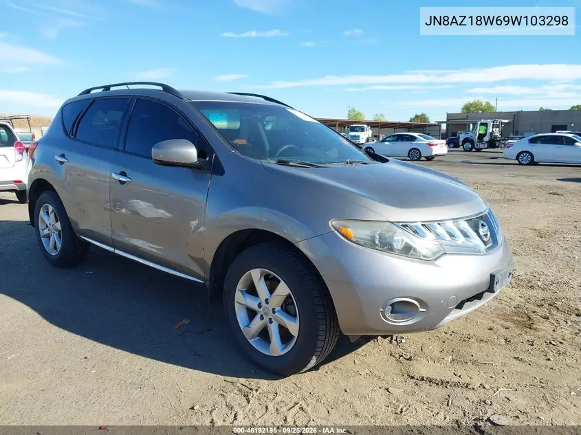 NISSAN MURANO 2009, VIN JN8AZ18W69W103298