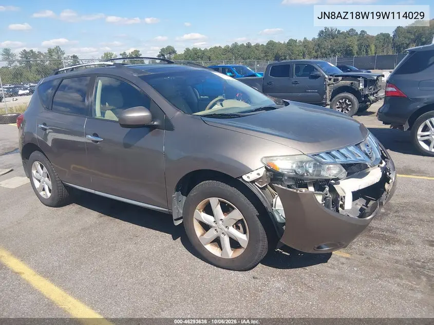 NISSAN MURANO 2009, VIN JN8AZ18W19W114029