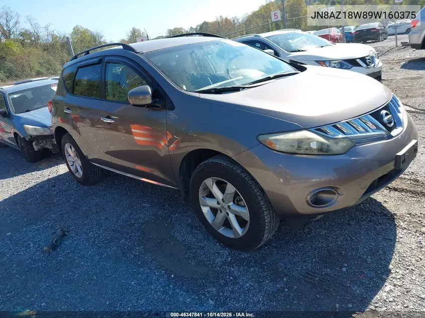 NISSAN MURANO 2009, VIN JN8AZ18W99W113601