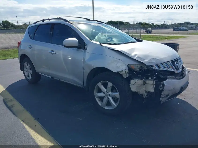 NISSAN MURANO 2009, VIN JN8AZ18U59W018158