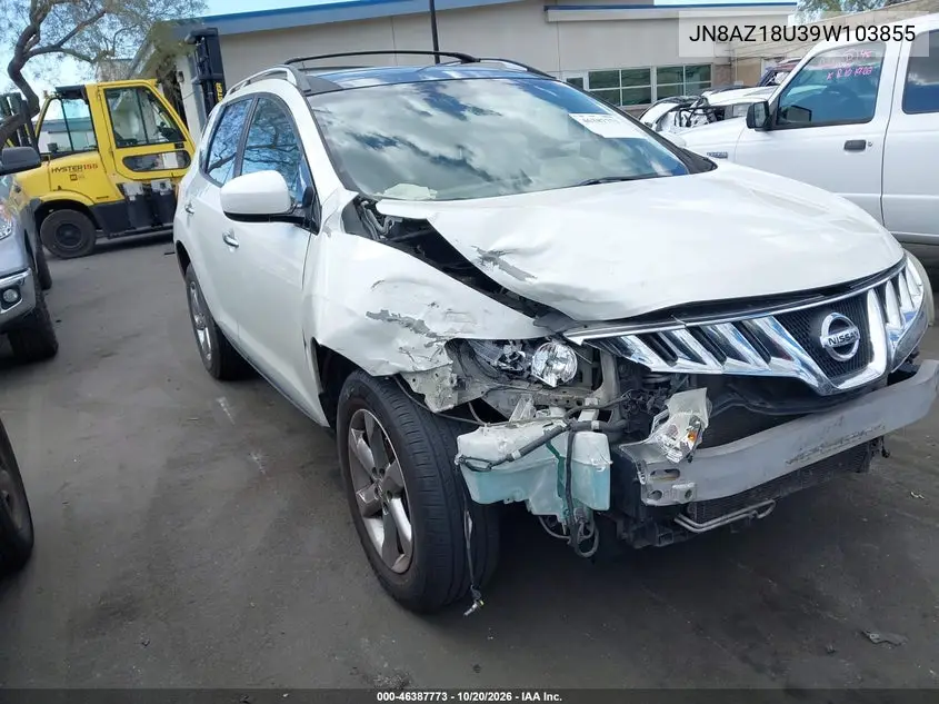 NISSAN MURANO 2009, VIN JN8AZ18U39W103855