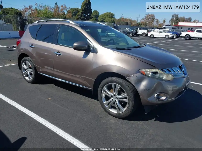 NISSAN MURANO 2010, VIN JN8AZ1MW1AW124179