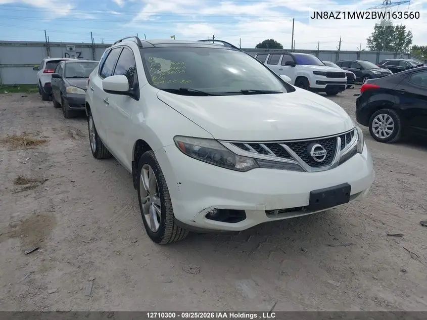 NISSAN MURANO 2011, VIN JN8AZ1MW2BW163560