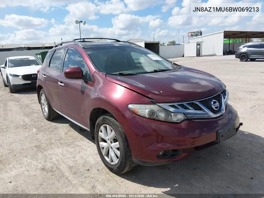 NISSAN MURANO 2011, VIN JN8AZ1MU6BW069213