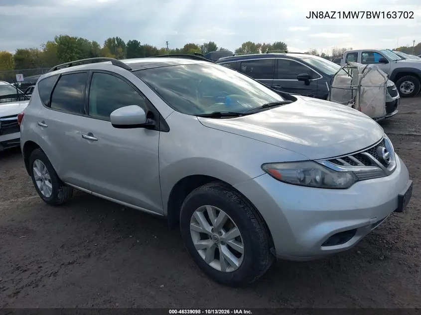 NISSAN MURANO 2011, VIN JN8AZ1MW7BW163702
