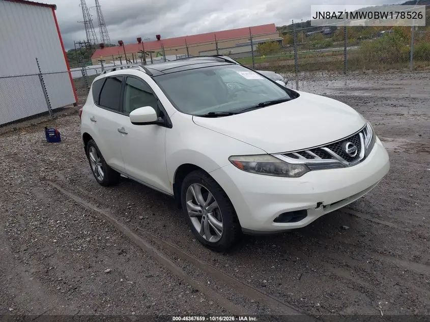 NISSAN MURANO 2011, VIN JN8AZ1MW0BW178526