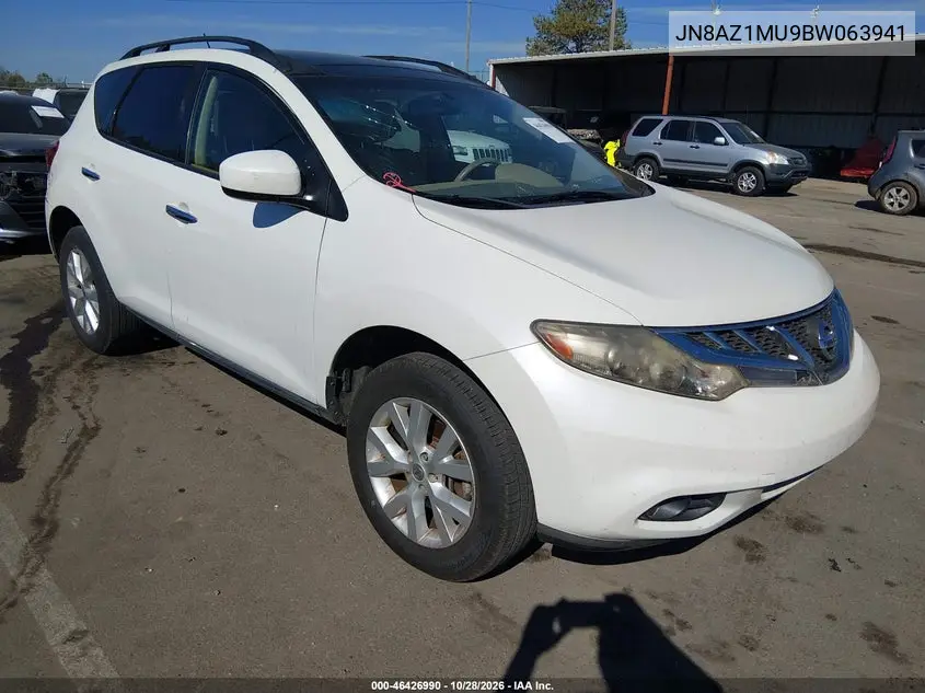 NISSAN MURANO 2011, VIN JN8AZ1MU9BW063941
