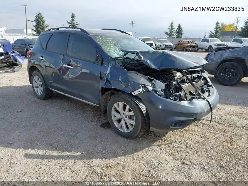 NISSAN MURANO 2012, VIN JN8AZ1MW2CW233835
