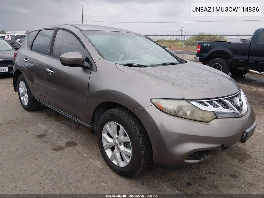 NISSAN MURANO 2012, VIN JN8AZ1MU3CW114836