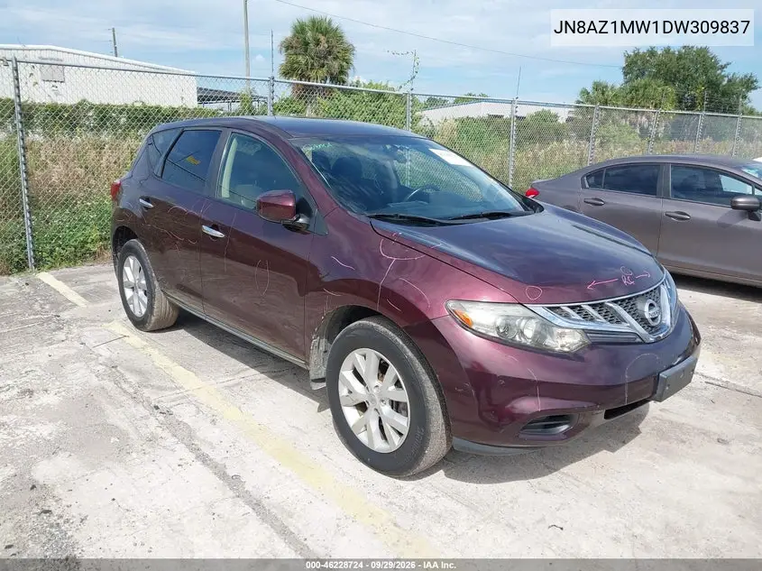 NISSAN MURANO 2013, VIN JN8AZ1MW1DW309837