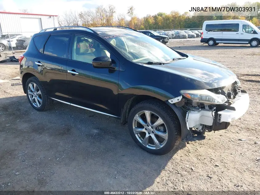 NISSAN MURANO 2013, VIN JN8AZ1MW7DW303931