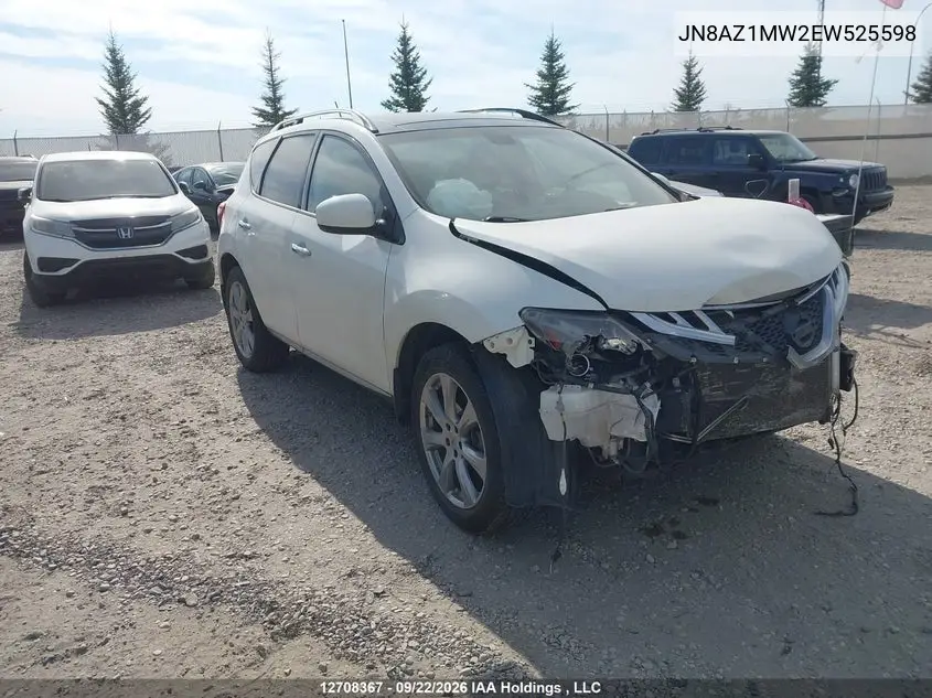 NISSAN MURANO 2014, VIN JN8AZ1MW2EW525598