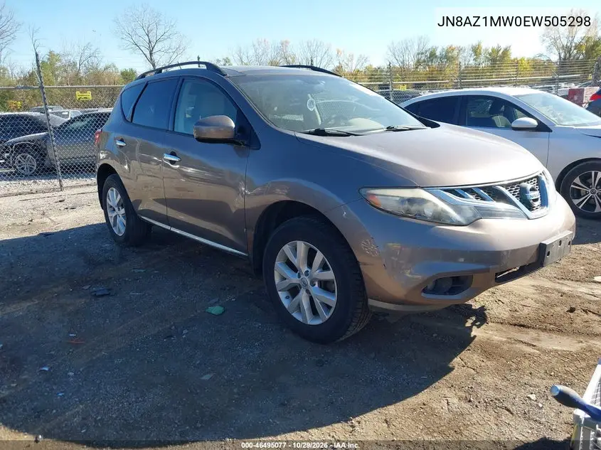 NISSAN MURANO 2014, VIN JN8AZ1MW0EW505298