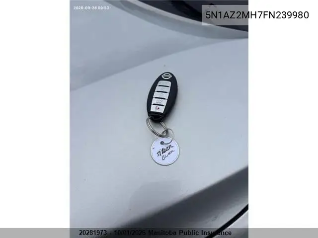 2015 NISSAN MURANO VIN 5N1AZ2MH7FN239980 — фото 11