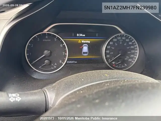 2015 NISSAN MURANO VIN 5N1AZ2MH7FN239980 — фото 7