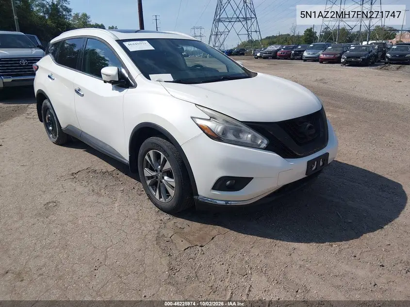 NISSAN MURANO 2015, VIN 5N1AZ2MH7FN271747