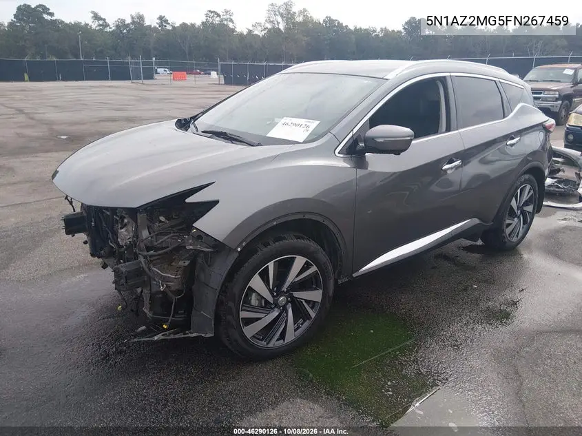 2015 NISSAN MURANO VIN 5N1AZ2MG5FN267459 — фото 2