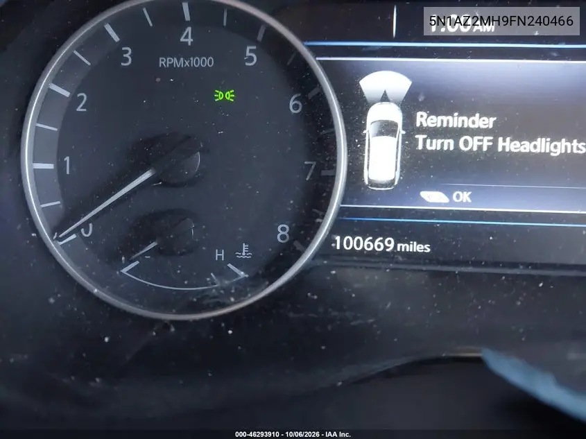 2015 NISSAN MURANO VIN 5N1AZ2MH9FN240466 — фото 14