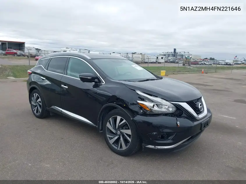 NISSAN MURANO 2015, VIN 5N1AZ2MH4FN221646