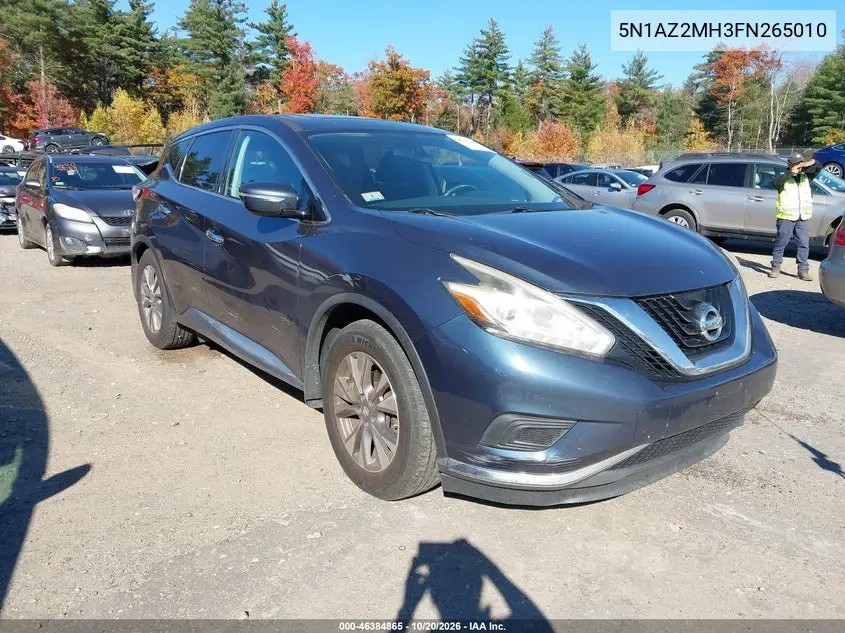 NISSAN MURANO 2015, VIN 5N1AZ2MH3FN265010