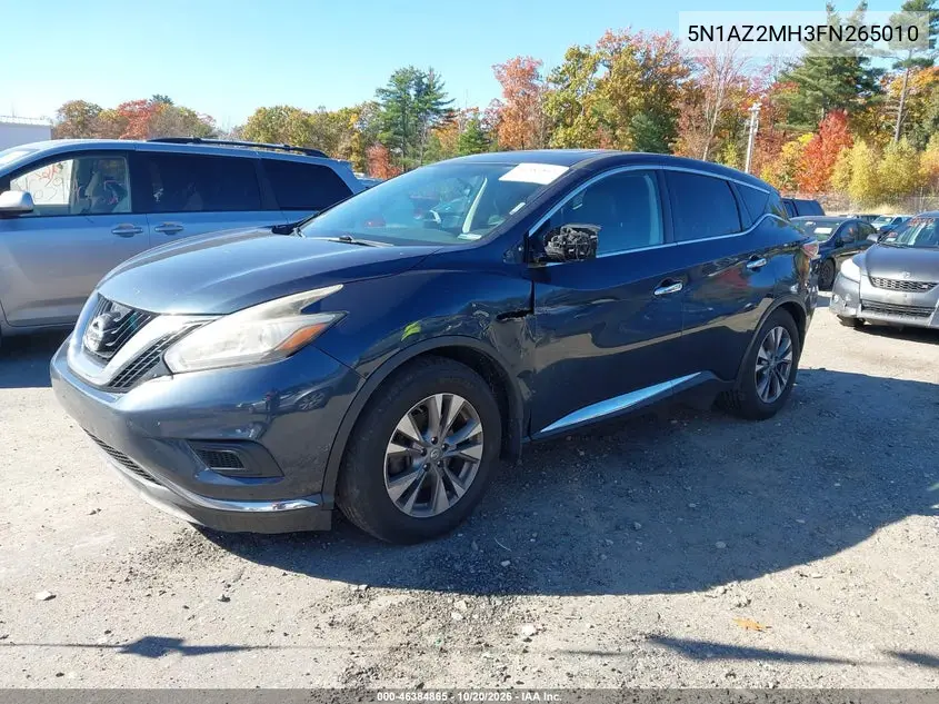 2015 NISSAN MURANO VIN 5N1AZ2MH3FN265010 — фото 2
