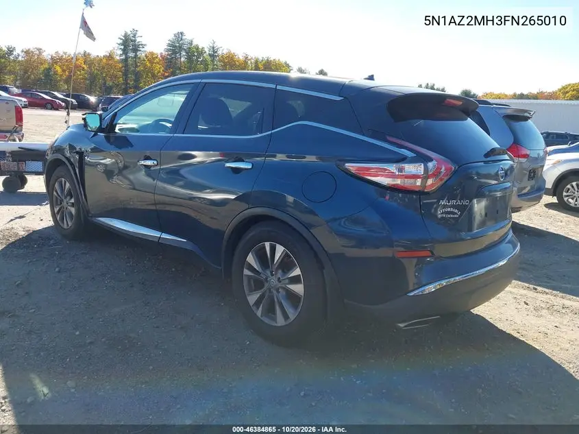 2015 NISSAN MURANO VIN 5N1AZ2MH3FN265010 — фото 3