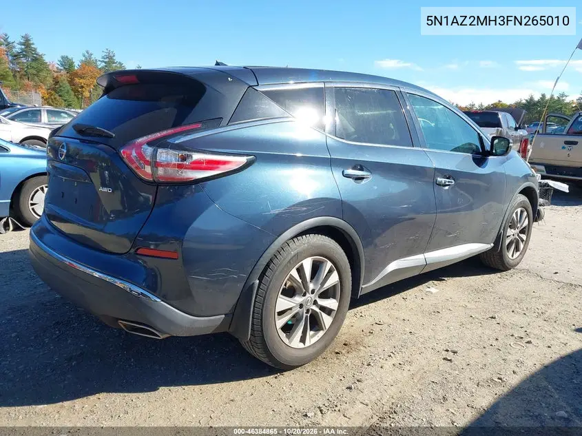 2015 NISSAN MURANO VIN 5N1AZ2MH3FN265010 — фото 4