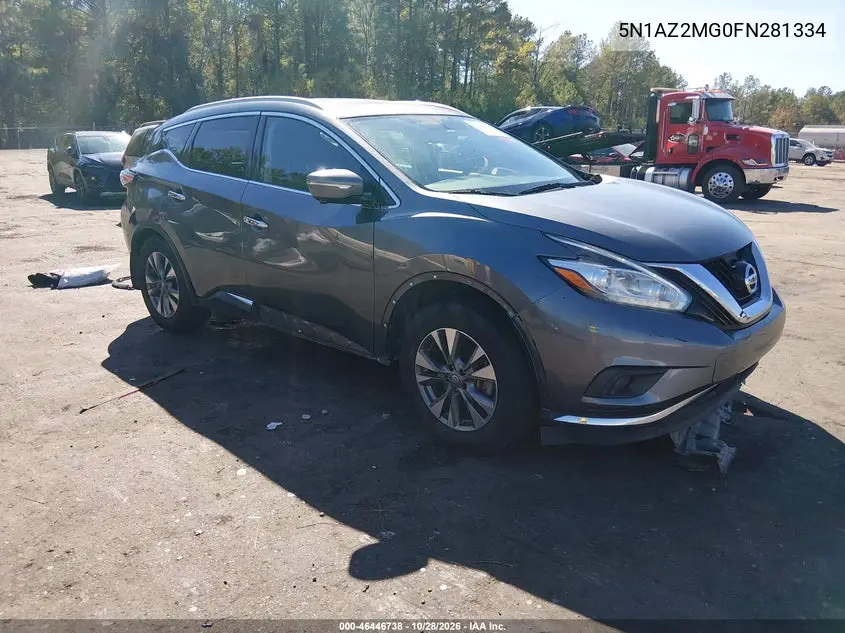 NISSAN MURANO 2015, VIN 5N1AZ2MG0FN281334