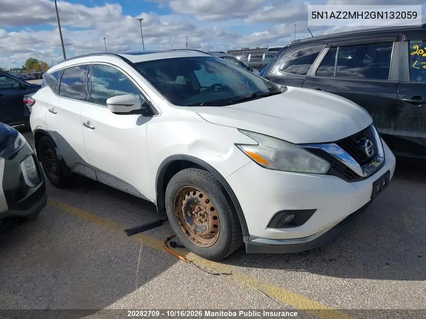 NISSAN MURANO 2016, VIN 5N1AZ2MH2GN132059