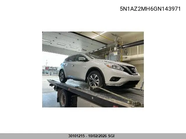 NISSAN MURANO 2016, VIN 5N1AZ2MH6GN143971