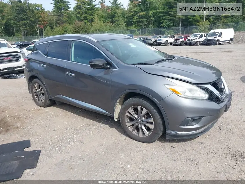 NISSAN MURANO 2016, VIN 5N1AZ2MH3GN168472