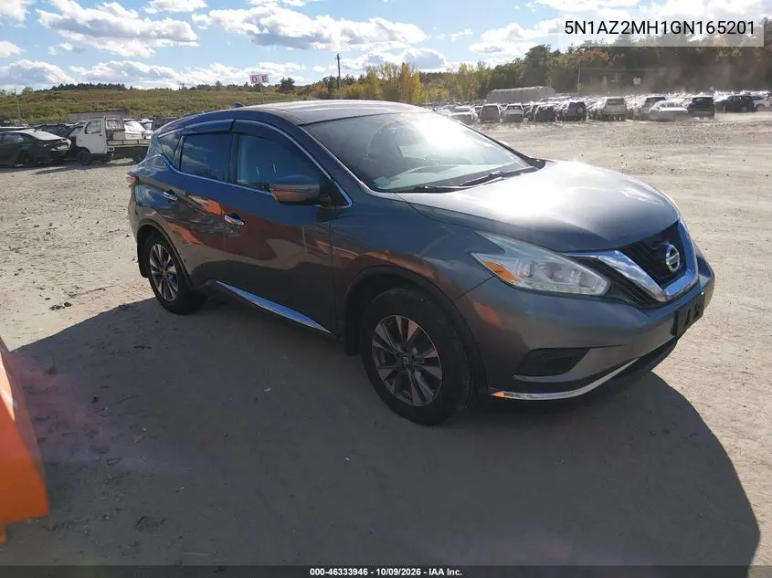 NISSAN MURANO 2016, VIN 5N1AZ2MH1GN165201