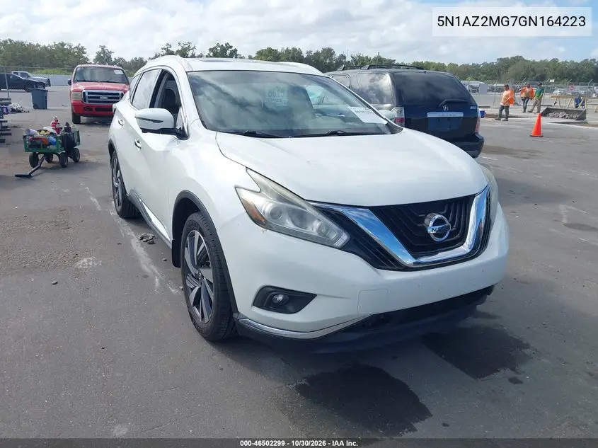 NISSAN MURANO 2016, VIN 5N1AZ2MG7GN164223