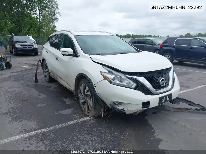 NISSAN MURANO 2017, VIN 5N1AZ2MH0HN122292