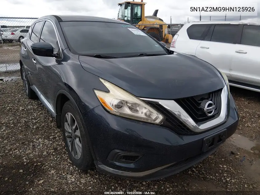 NISSAN MURANO 2017, VIN 5N1AZ2MG9HN125926