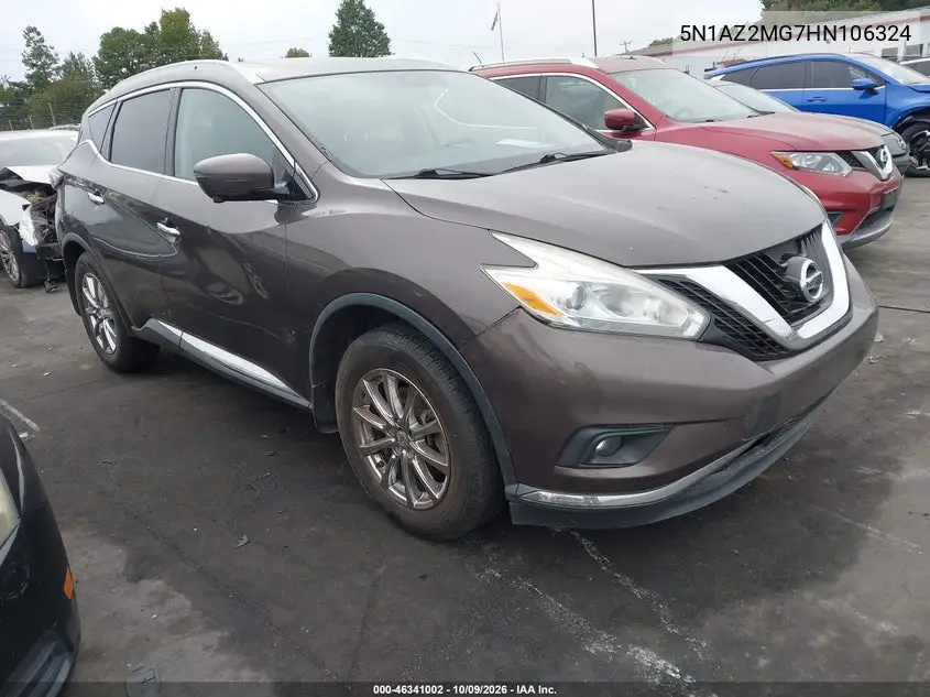 NISSAN MURANO 2017, VIN 5N1AZ2MG7HN106324