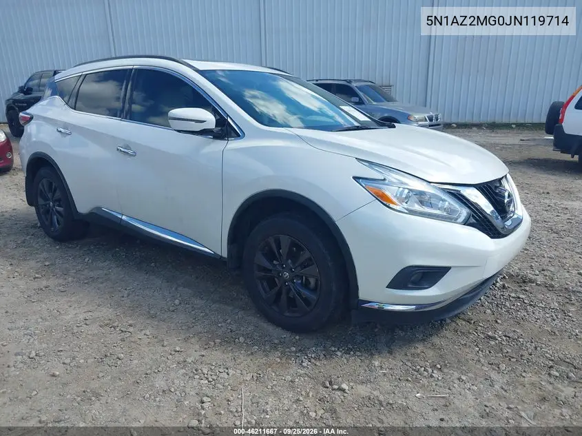 NISSAN MURANO 2018, VIN 5N1AZ2MG0JN119714