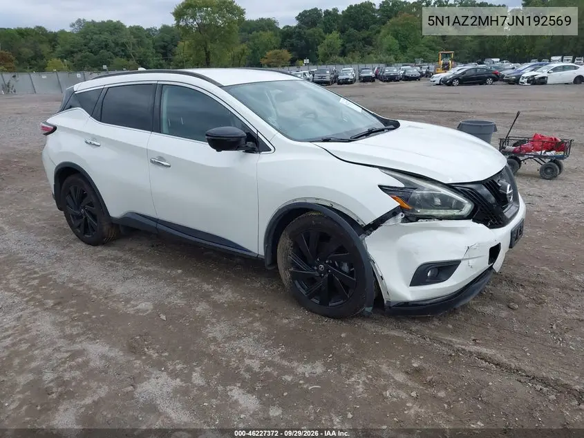NISSAN MURANO 2018, VIN 5N1AZ2MH7JN192569