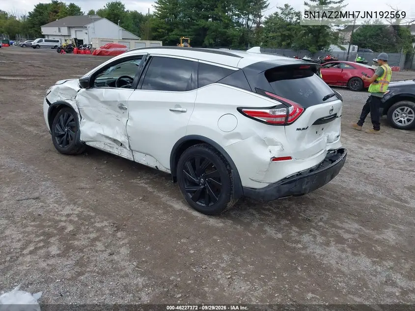 2018 NISSAN MURANO VIN 5N1AZ2MH7JN192569 — фото 3