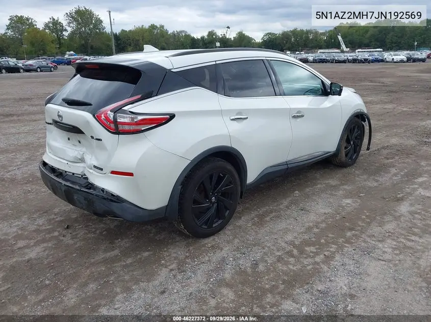 2018 NISSAN MURANO VIN 5N1AZ2MH7JN192569 — фото 4