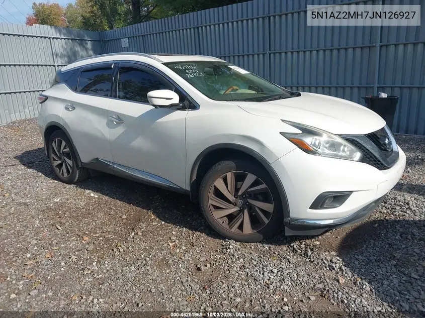 NISSAN MURANO 2018, VIN 5N1AZ2MH7JN126927