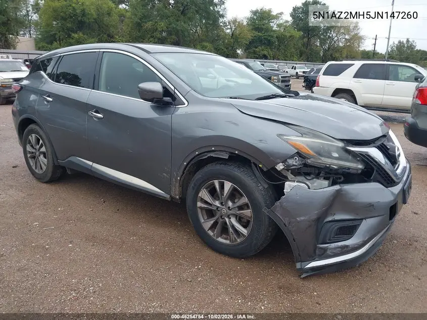 NISSAN MURANO 2018, VIN 5N1AZ2MH5JN147260