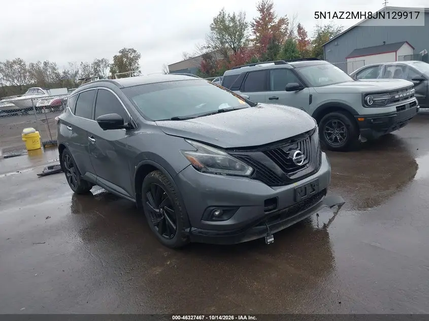 NISSAN MURANO 2018, VIN 5N1AZ2MH8JN129917