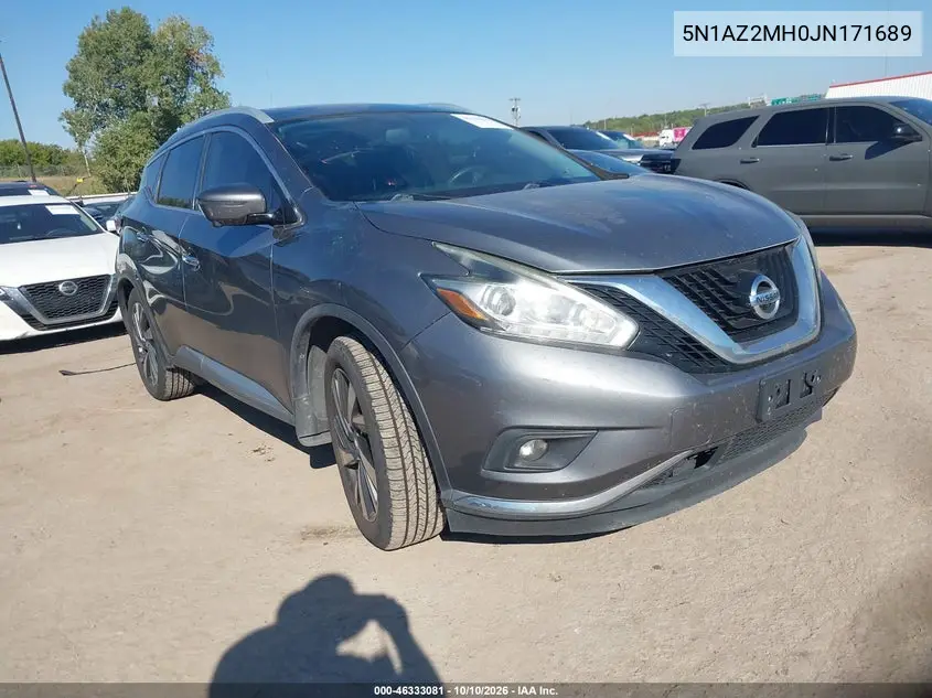 NISSAN MURANO 2018, VIN 5N1AZ2MH0JN171689