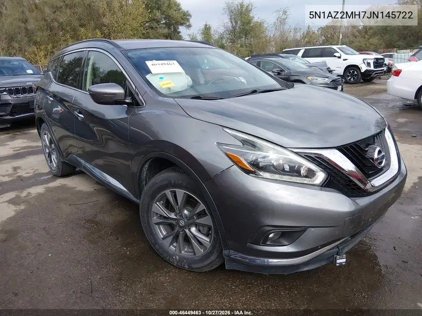 NISSAN MURANO 2018, VIN 5N1AZ2MH7JN145722