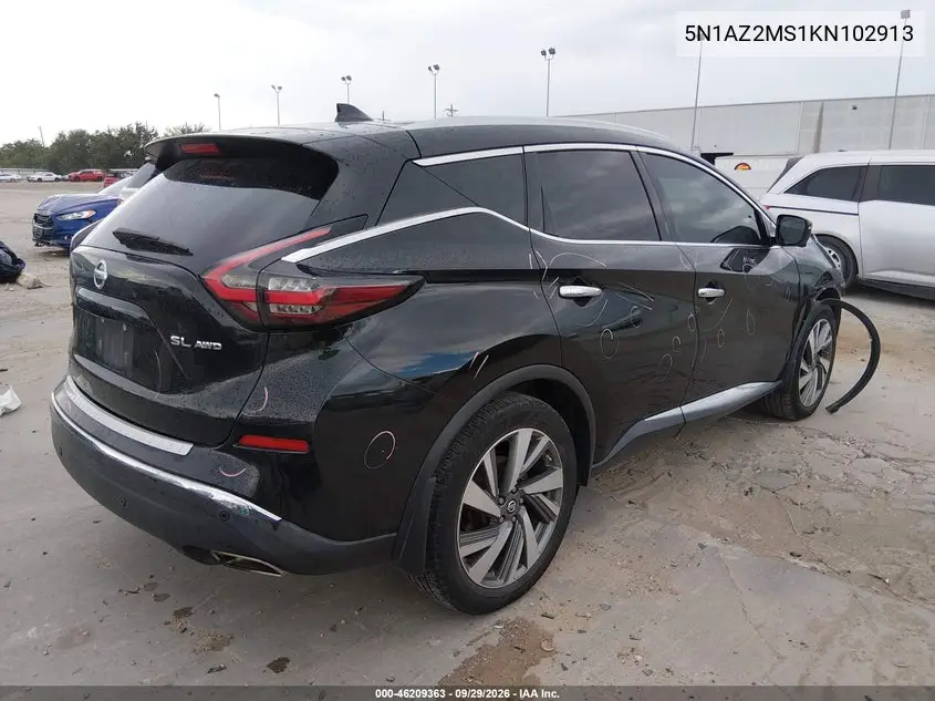2019 NISSAN MURANO VIN 5N1AZ2MS1KN102913 — фото 4