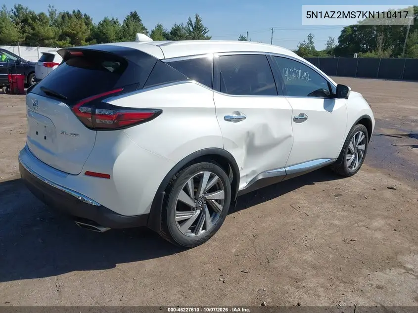 2019 NISSAN MURANO VIN 5N1AZ2MS7KN110417 — фото 4