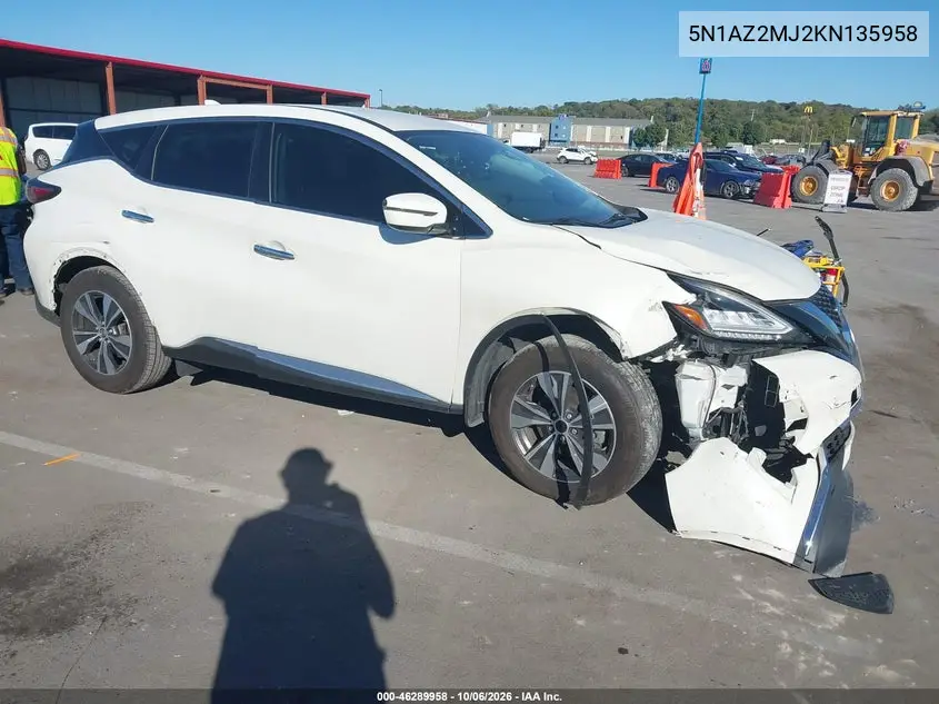 NISSAN MURANO 2019, VIN 5N1AZ2MJ2KN135958