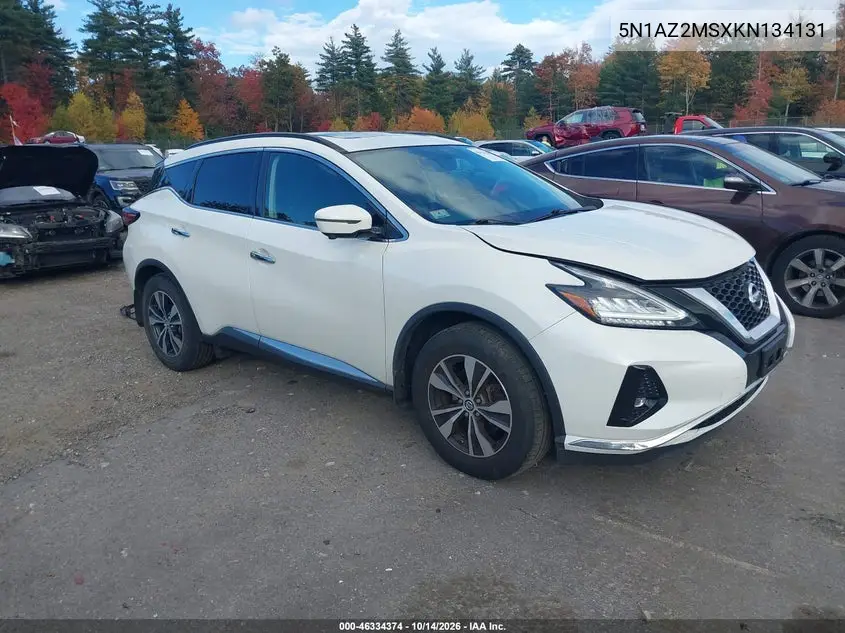 NISSAN MURANO 2019, VIN 5N1AZ2MSXKN134131
